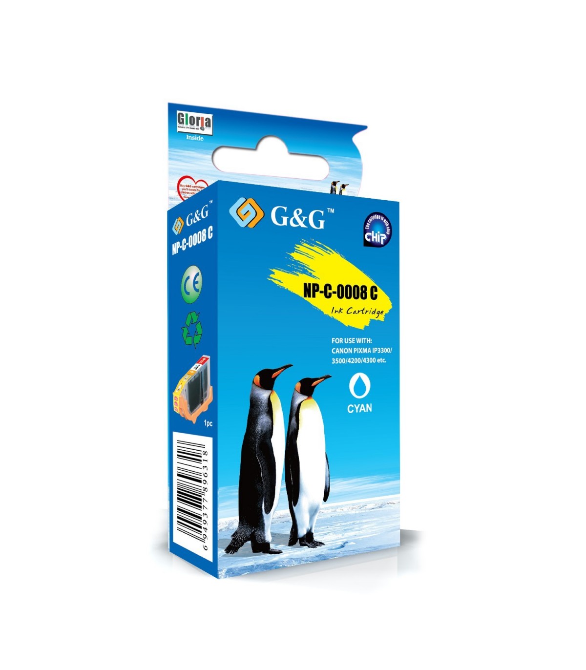 G&G COMPATIBLE CON  CANON CLI8 CYAN CARTUCHO DE TINTA GENERICO 0621B001 ALTA CALIDAD
