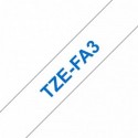 COMPATIBLE CON Brother TZeFA3 Cinta Textil Generica de Etiquetas - Texto azul sobre fondo blanco - Ancho 12mm x 3 metros