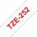 COMPATIBLE CON Brother TZe252 Cinta Laminada Generica de Etiquetas - Texto rojo sobre fondo blanco - Ancho 24mm x 8 metros