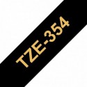 COMPATIBLE CON Brother TZe354 Cinta Laminada Generica de Etiquetas - Texto dorado sobre fondo negro - Ancho 24mm x 8 metros