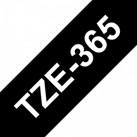 COMPATIBLE CON Brother TZe365 Cinta Laminada Generica de Etiquetas - Texto blanco sobre fondo negro - Ancho 36mm x 8 metros