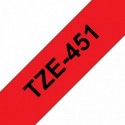 COMPATIBLE CON Brother TZe451 Cinta Laminada Generica de Etiquetas - Texto negro sobre fondo rojo - Ancho 24mm x 8 metros