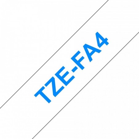 COMPATIBLE CON Brother TZeFA4 Cinta Textil Generica de Etiquetas - Texto azul sobre fondo blanco - Ancho 18mm x 3 metros